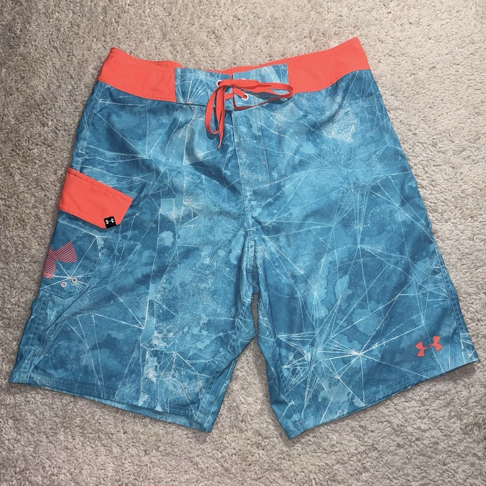 Under Armour Reblek Board Shorts swim trunks men sz 34 heatgear loose fit